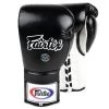 BGL3 Fairtex Black-White Lace-up Sparring Gloves -Knockout Shop bgl3 fairtex black white lace up sparring gloves 722930