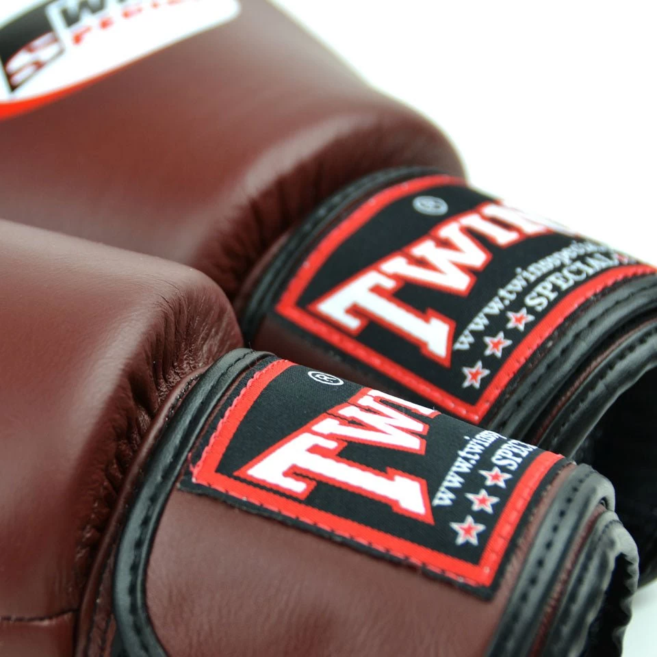 BGVL3 Twins Dark Brown Velcro Boxing Gloves 6 BGVL3 Twins Dark Brown Velcro Boxing Gloves - Image 4
