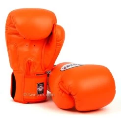 BGVL3 Twins Orange Velcro Boxing Gloves -Knockout Shop bgvl3 twins orange velcro boxing gloves 460749