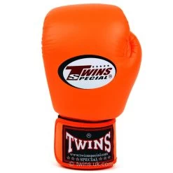 BGVL3 Twins Orange Velcro Boxing Gloves -Knockout Shop bgvl3 twins orange velcro boxing gloves 843151