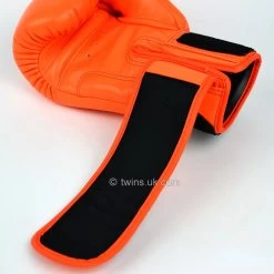 BGVL3 Twins Orange Velcro Boxing Gloves -Knockout Shop bgvl3 twins orange velcro boxing gloves 952841