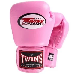 BGVL3 Twins Pink Velcro Boxing Gloves