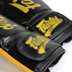 Fairtex BGV18 Super Sparring Boxing Gloves - Black/Gold -Knockout Shop fairtex bgv18 super sparring boxing gloves blackgold 664386