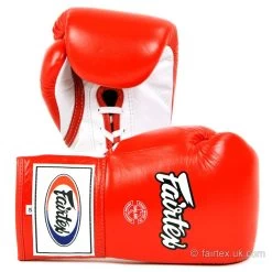 Fairtex Competition Lace Up Boxing Gloves BGL6 - Red