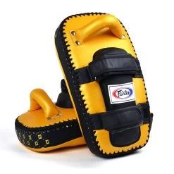 Fairtex Light Weight Thai Kick Pads - Gold -Knockout Shop fairtex light weight thai kick pads gold 481359