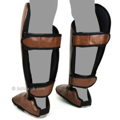 Fairtex Shin Guard SP8 Vintage Brown -Knockout Shop fairtex shin guard sp8 vintage brown 892259