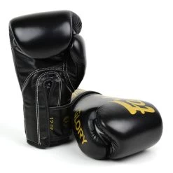 Fairtex X Glory Velcro Boxing Gloves - Black -Knockout Shop fairtex x glory velcro boxing gloves black 513610