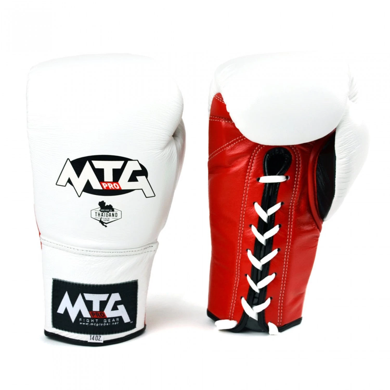 LG2 MTG Pro 3-Tone White Lace-up Boxing Gloves 4 LG2 MTG Pro 3-Tone White Lace-up Boxing Gloves - Image 2