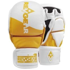 Revgear PINNACLE MMA SPARRING GLOVES - WHITE/GOLD