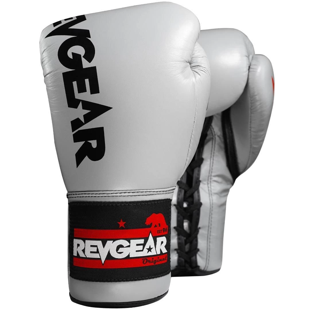 Revgear Professional Competition Boxing Gloves - Grey/Black 3 Revgear Professional Competition Boxing Gloves - Grey/Black
