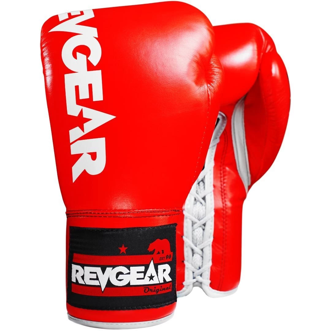 Revgear Professional Competition Boxing Gloves - Red/White 3 Revgear Professional Competition Boxing Gloves - Red/White