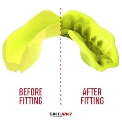 SafeJawz Intro Mouth Guard Fluro Yellow -Knockout Shop safejawz intro mouth guard fluro yellow 3 8438 p