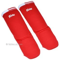 SPE1 Fairtex Red Elastic Competition Shin Pads -Knockout Shop spe1 fairtex red elastic competition shin pads 145070