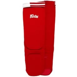 SPE1 Fairtex Red Elastic Competition Shin Pads