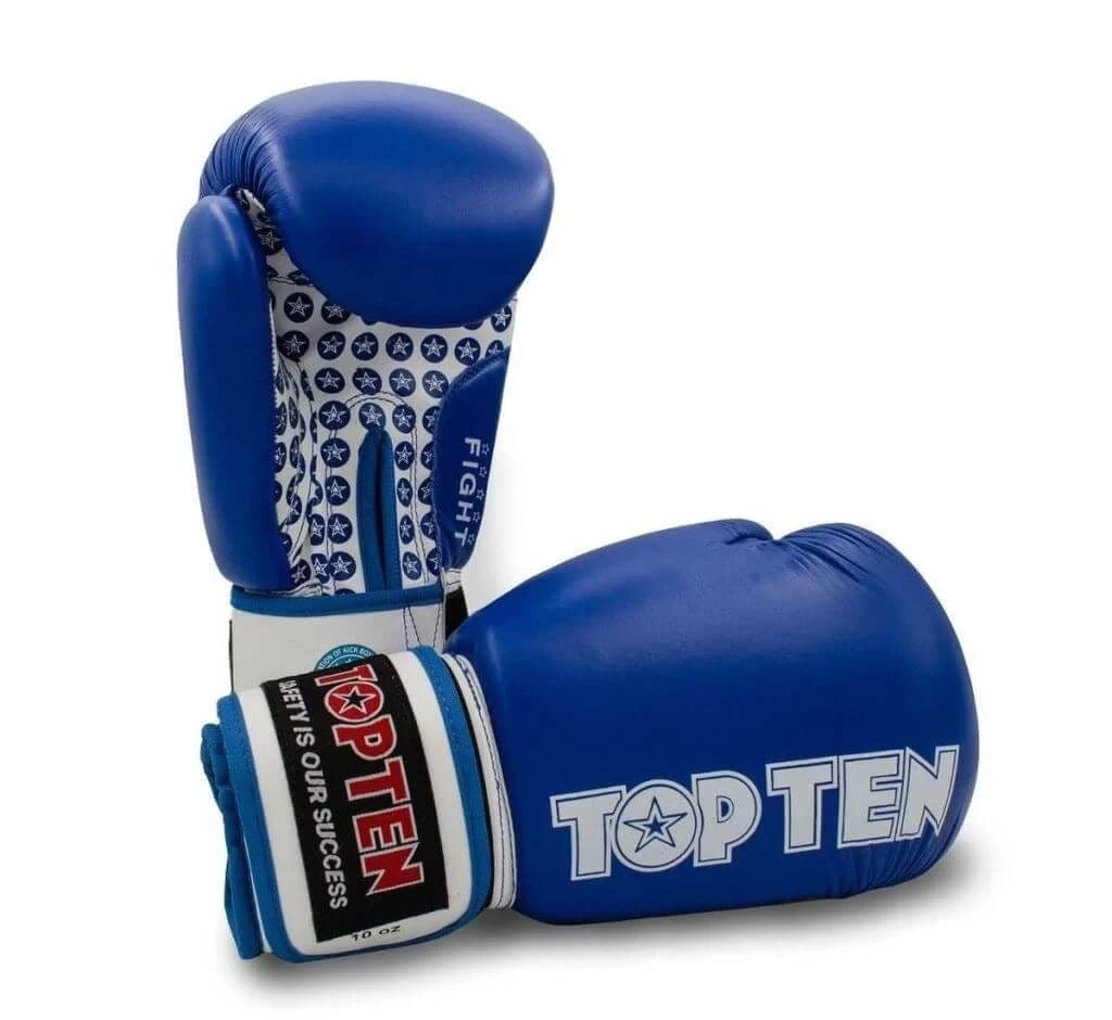 TOP TEN Fight Boxing Gloves Blue 10oz 3 TOP TEN Fight Boxing Gloves Blue 10oz