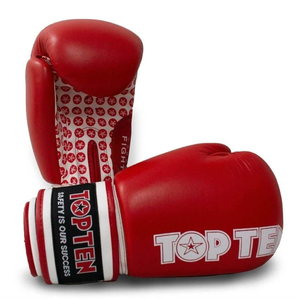 TOP TEN Fight Boxing Gloves Red 10oz 2 TOP TEN Fight Boxing Gloves Red 10oz