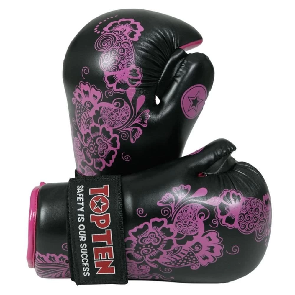 Knockout Shop -Knockout Shop top ten flowers pointfighter gloves black pink size l 6286 p