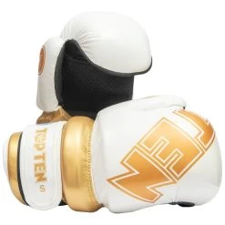 TOP TEN Glossy Block Pointfighter Gloves White/Gold